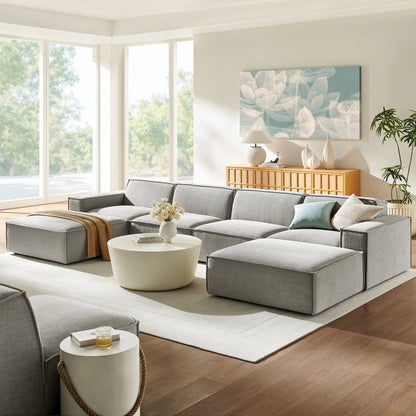 Restore 6-Piece Performance Fabric Upholstered Modular Sectional Sofa