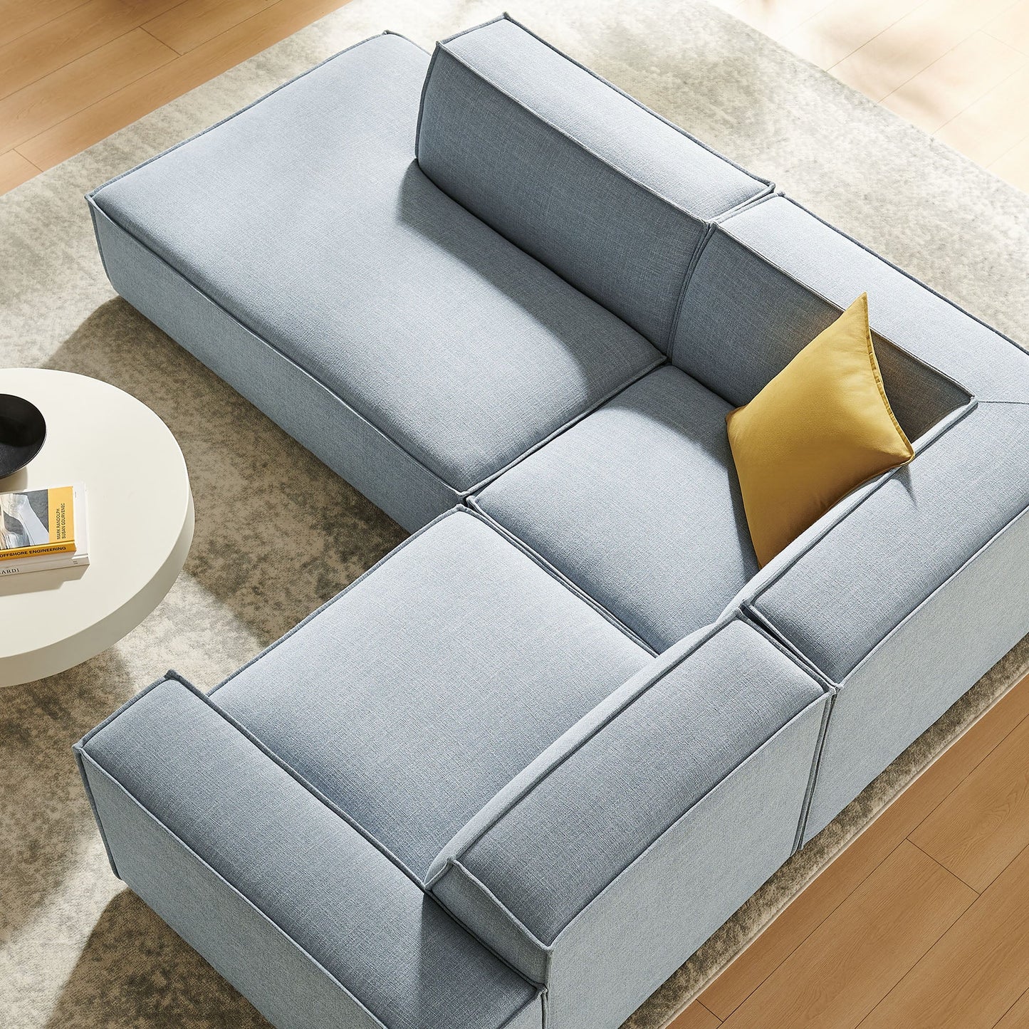 Restore 3-Piece Performance Fabric Upholstered Modular L-Shaped Sectional Sofa