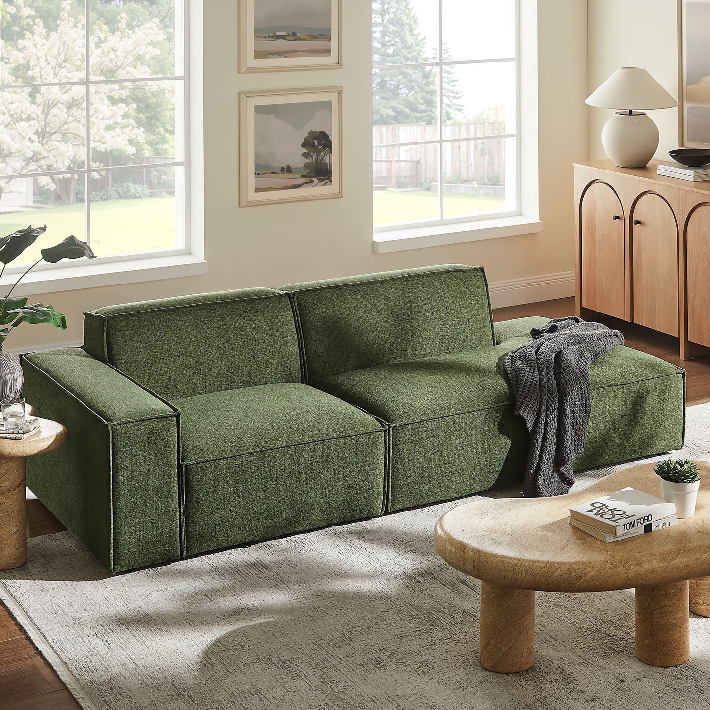 Restore 2-Piece Performance Fabric Upholstered Modular Loveseat