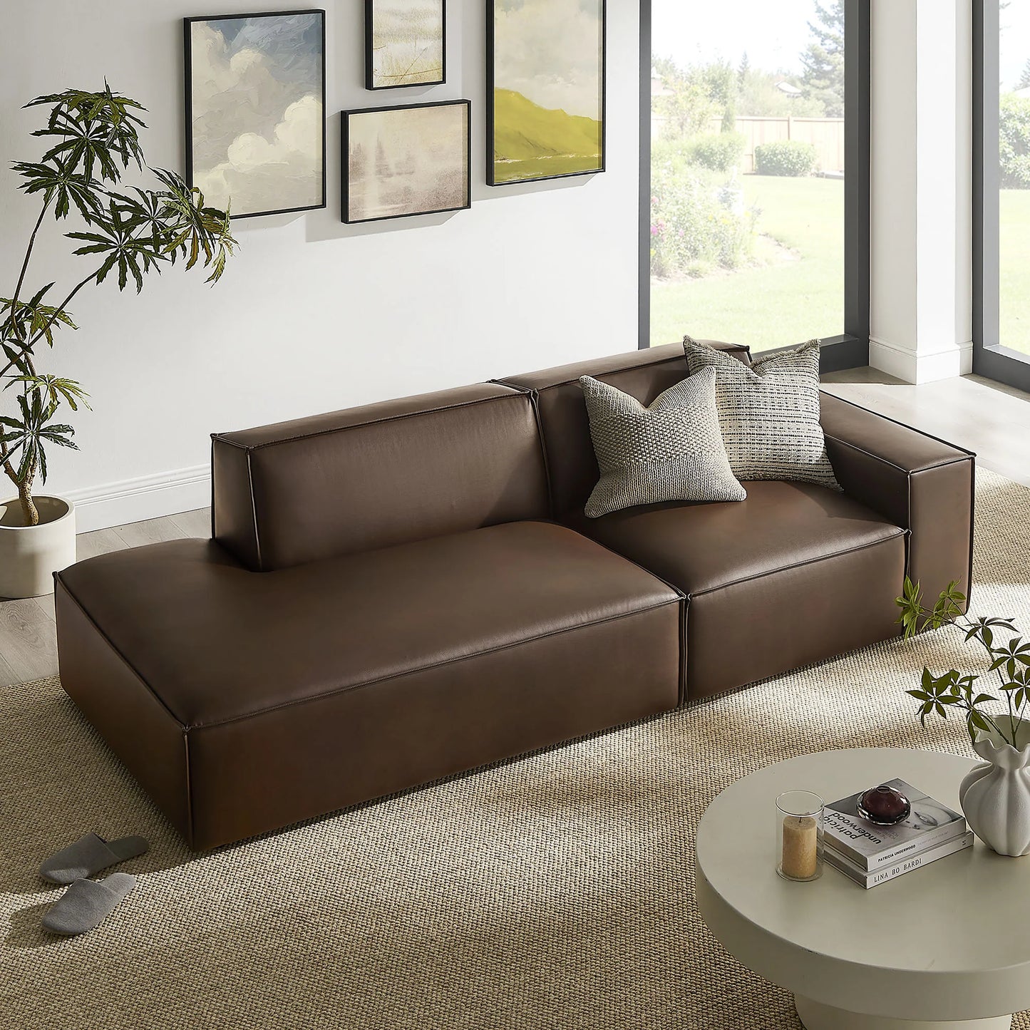 Restore 2‑Piece Vegan Leather Modular Loveseat