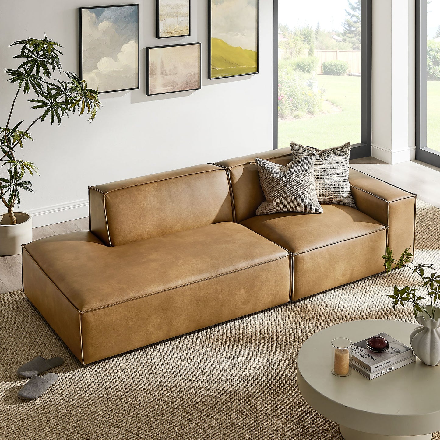 Restore 2‑Piece Vegan Leather Modular Loveseat