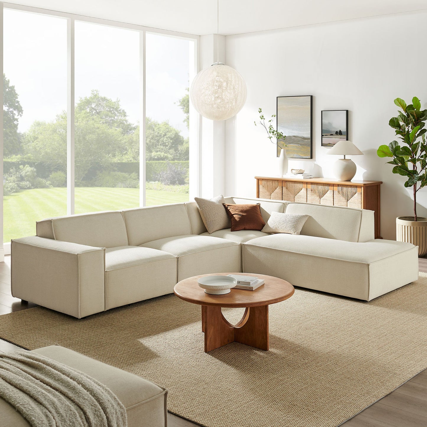 Restore 4‑Piece Performance Fabric Modular L‑Shaped Sofa