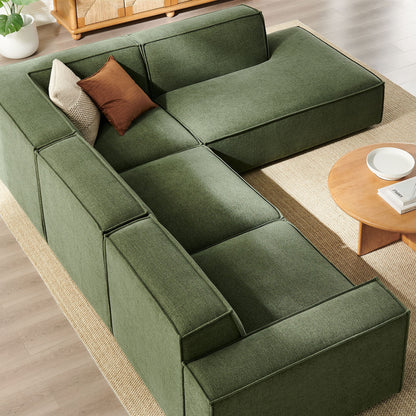 Restore 4‑Piece Performance Fabric Modular L‑Shaped Sofa