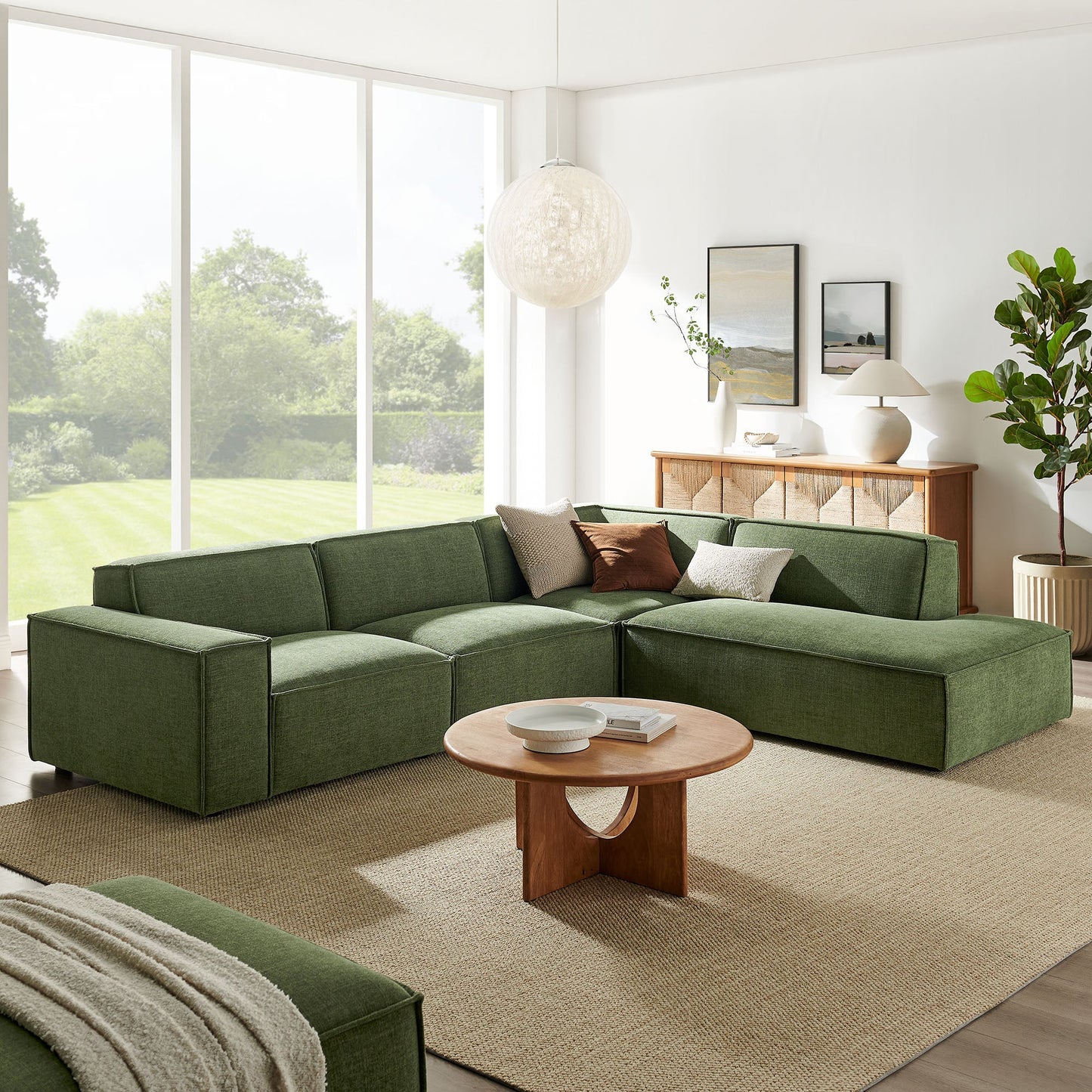 Restore 4‑Piece Performance Fabric Modular L‑Shaped Sofa