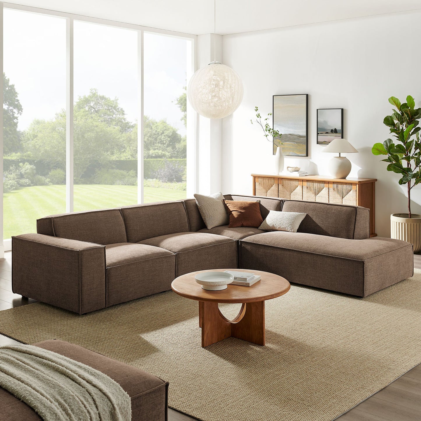 Restore 4‑Piece Performance Fabric Modular L‑Shaped Sofa