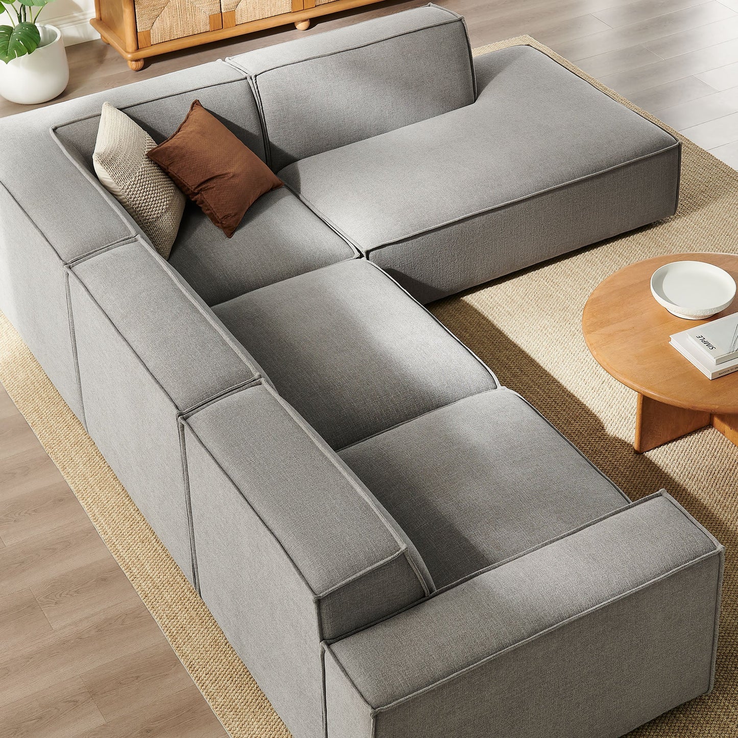Restore 4‑Piece Performance Fabric Modular L‑Shaped Sofa