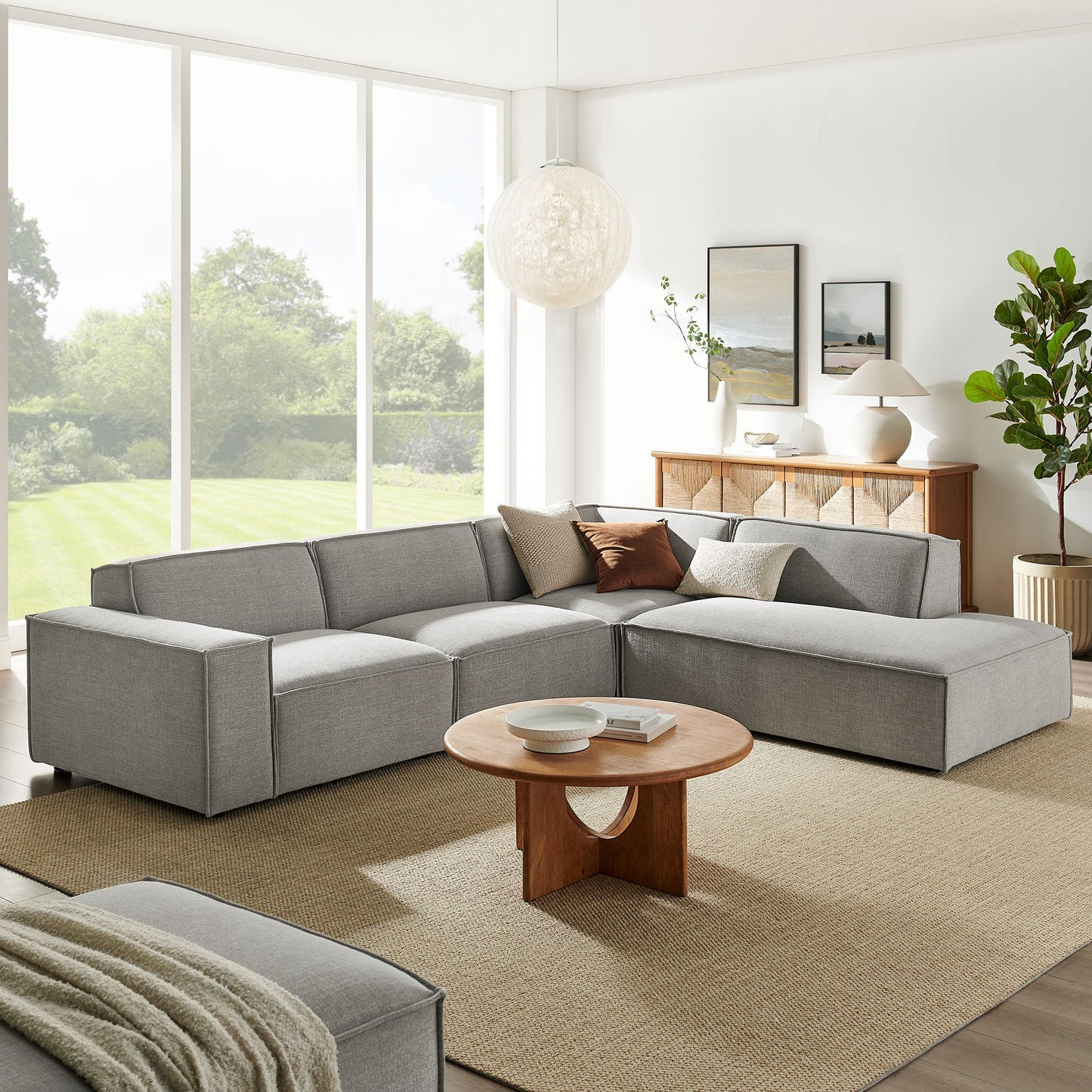 Restore 4‑Piece Performance Fabric Modular L‑Shaped Sofa