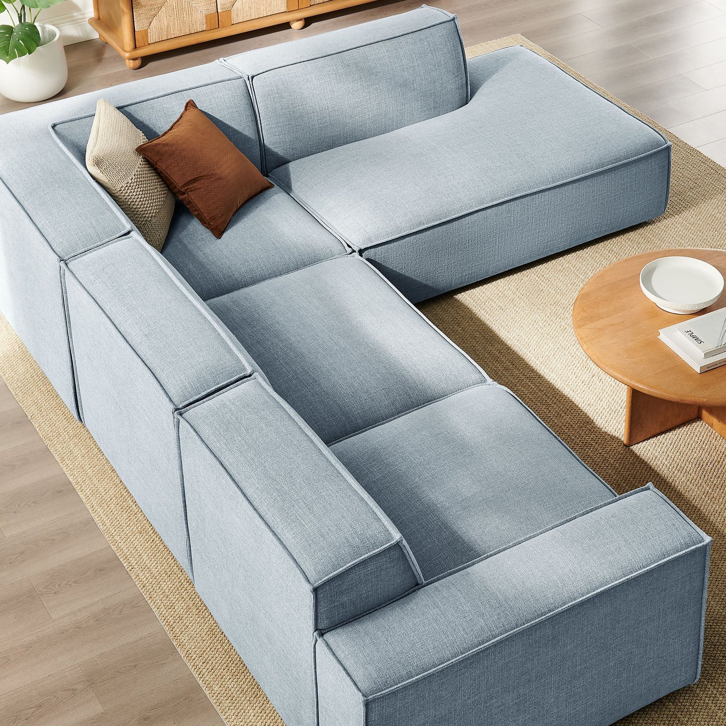 Restore 4‑Piece Performance Fabric Modular L‑Shaped Sofa