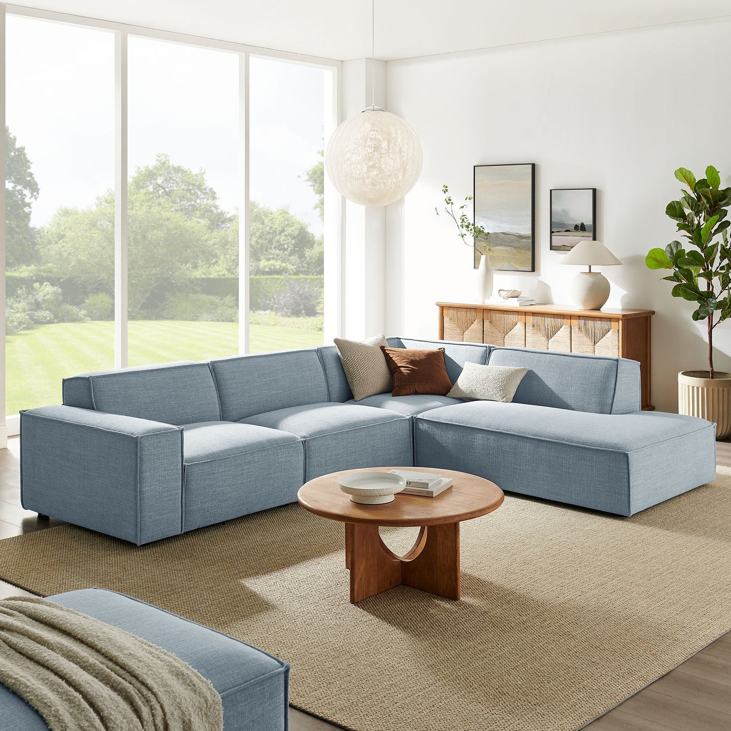 Restore 4‑Piece Performance Fabric Modular L‑Shaped Sofa