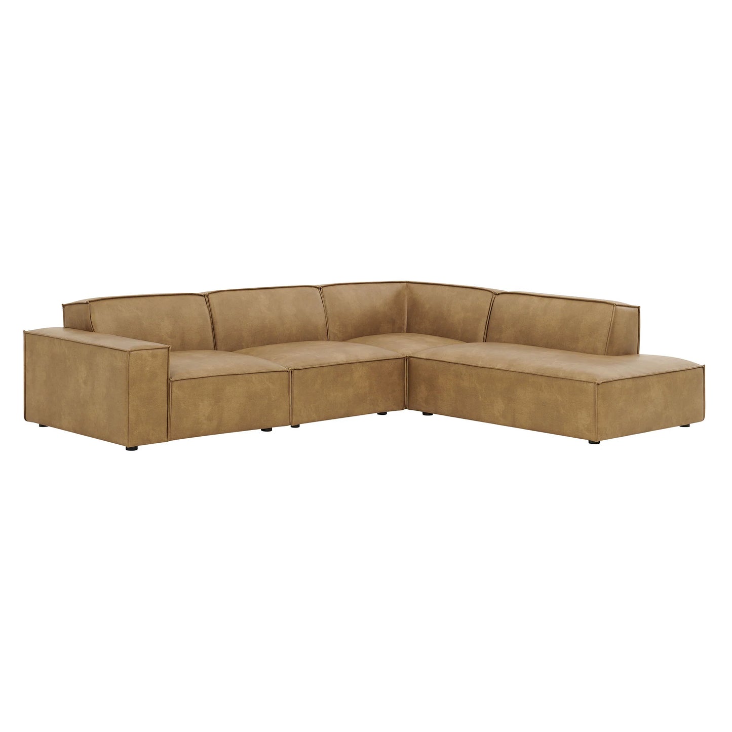 Restore 4-Piece Vegan Leather Modular L-Shaped Sofa
