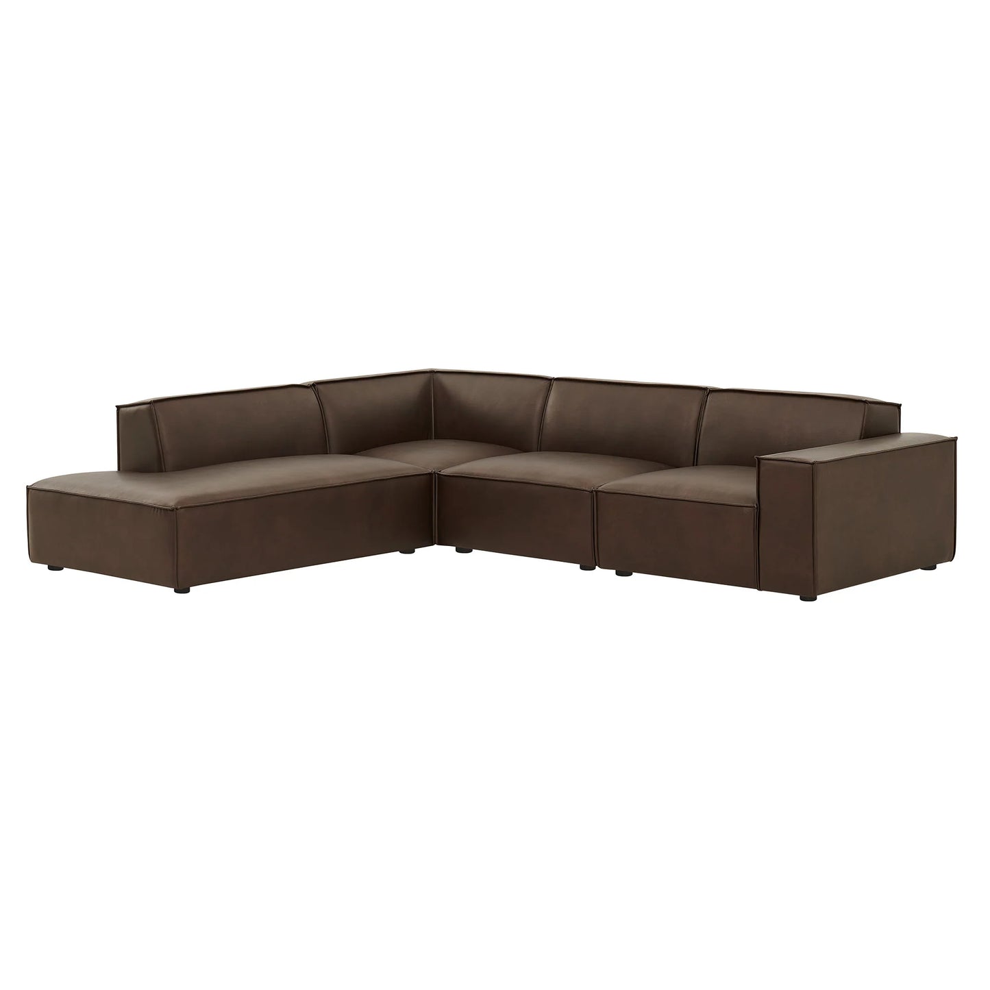 Restore 4‑Piece Vegan Leather Modular L‑Shaped Sofa