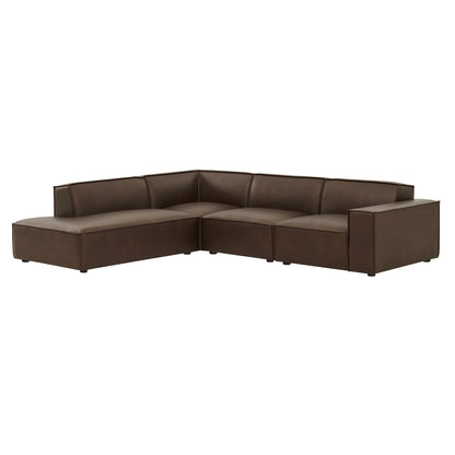 Restore 4‑Piece Vegan Leather Modular L‑Shaped Sofa