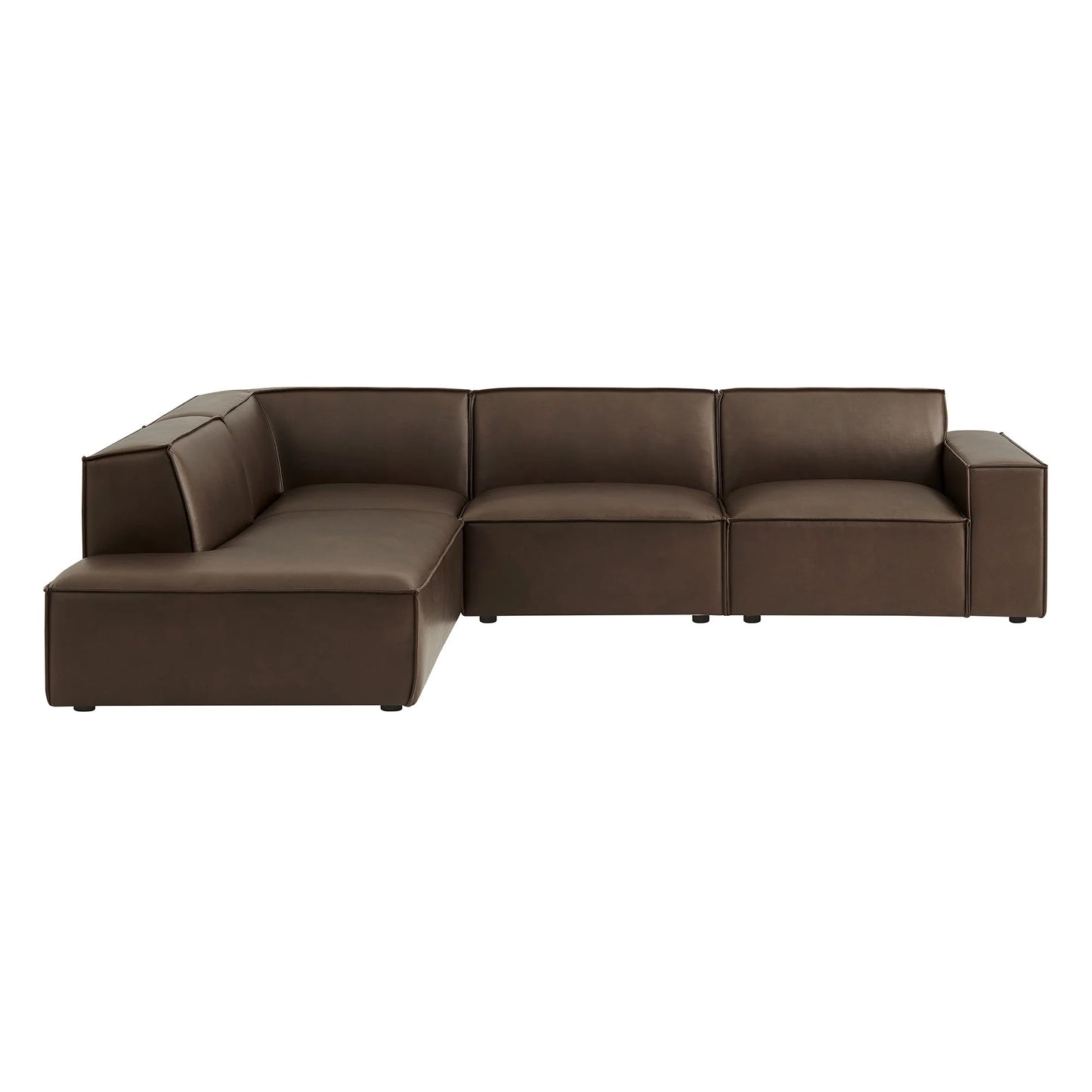 Restore 4‑Piece Vegan Leather Modular L‑Shaped Sofa
