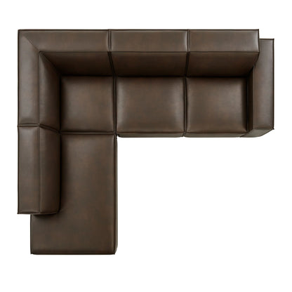 Restore 4‑Piece Vegan Leather Modular L‑Shaped Sofa