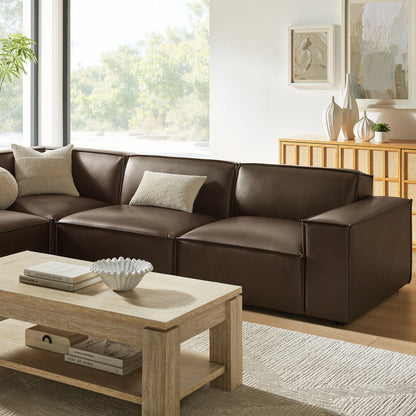 Restore 4‑Piece Vegan Leather Modular L‑Shaped Sofa