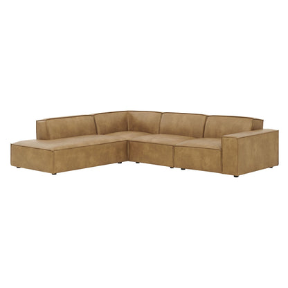 Restore 4‑Piece Vegan Leather Modular L‑Shaped Sofa