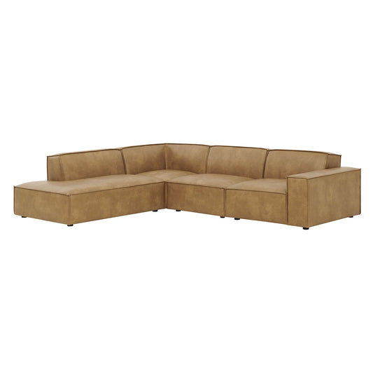 Restore 4‑Piece Vegan Leather Modular L‑Shaped Sofa