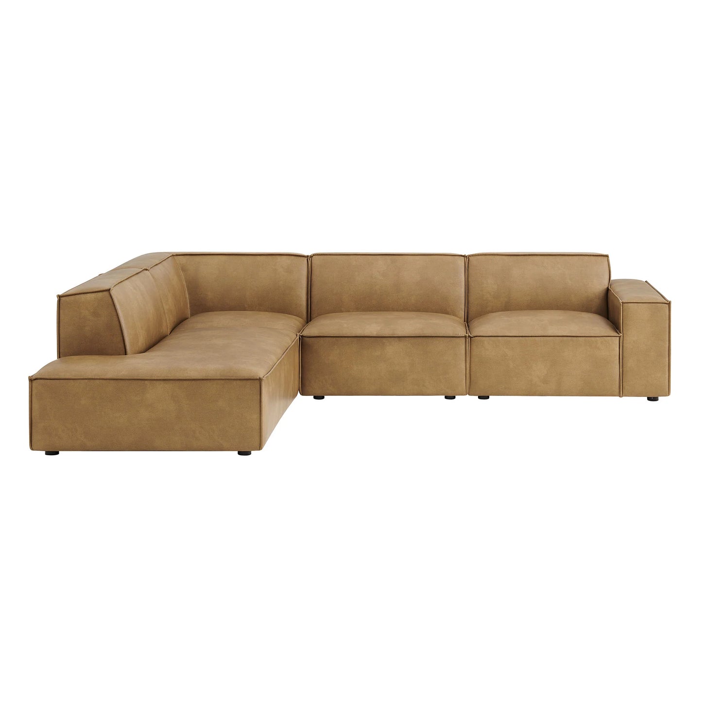 Restore 4‑Piece Vegan Leather Modular L‑Shaped Sofa