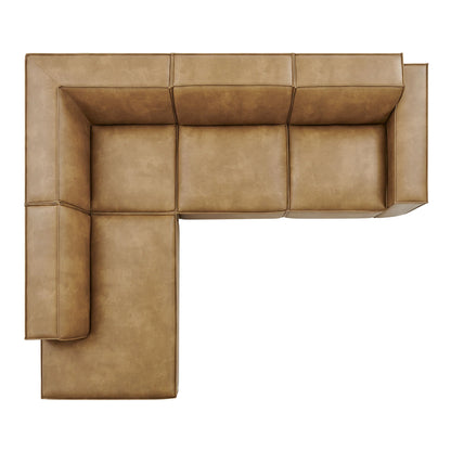 Restore 4‑Piece Vegan Leather Modular L‑Shaped Sofa
