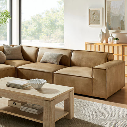 Restore 4‑Piece Vegan Leather Modular L‑Shaped Sofa