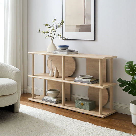 Zadie 55" Console Table in Light Oak – Stylish & Functional Entryway Furniture