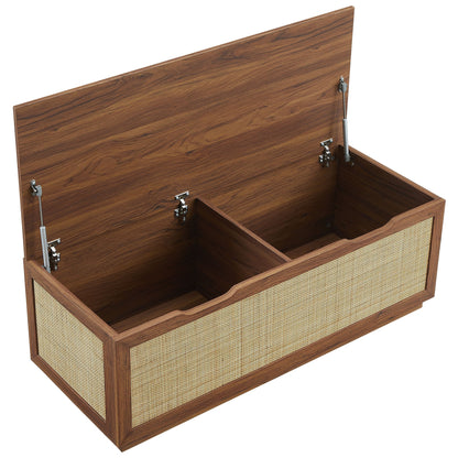 Soma Rattan Storage Bench – Natural Woven Design with Hidden Storage
