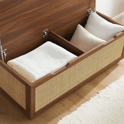 Soma Rattan Storage Bench – Natural Woven Design with Hidden Storage