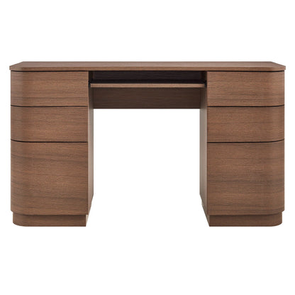 Mirae 55'' Curved Office Desk – Modern 6-Drawer Executive Workstation