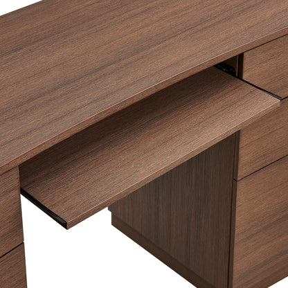 Mirae 55'' Curved Office Desk – Modern 6-Drawer Executive Workstation