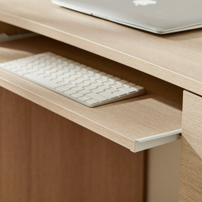 Mirae 55'' Curved Office Desk – Modern 6-Drawer Executive Workstation