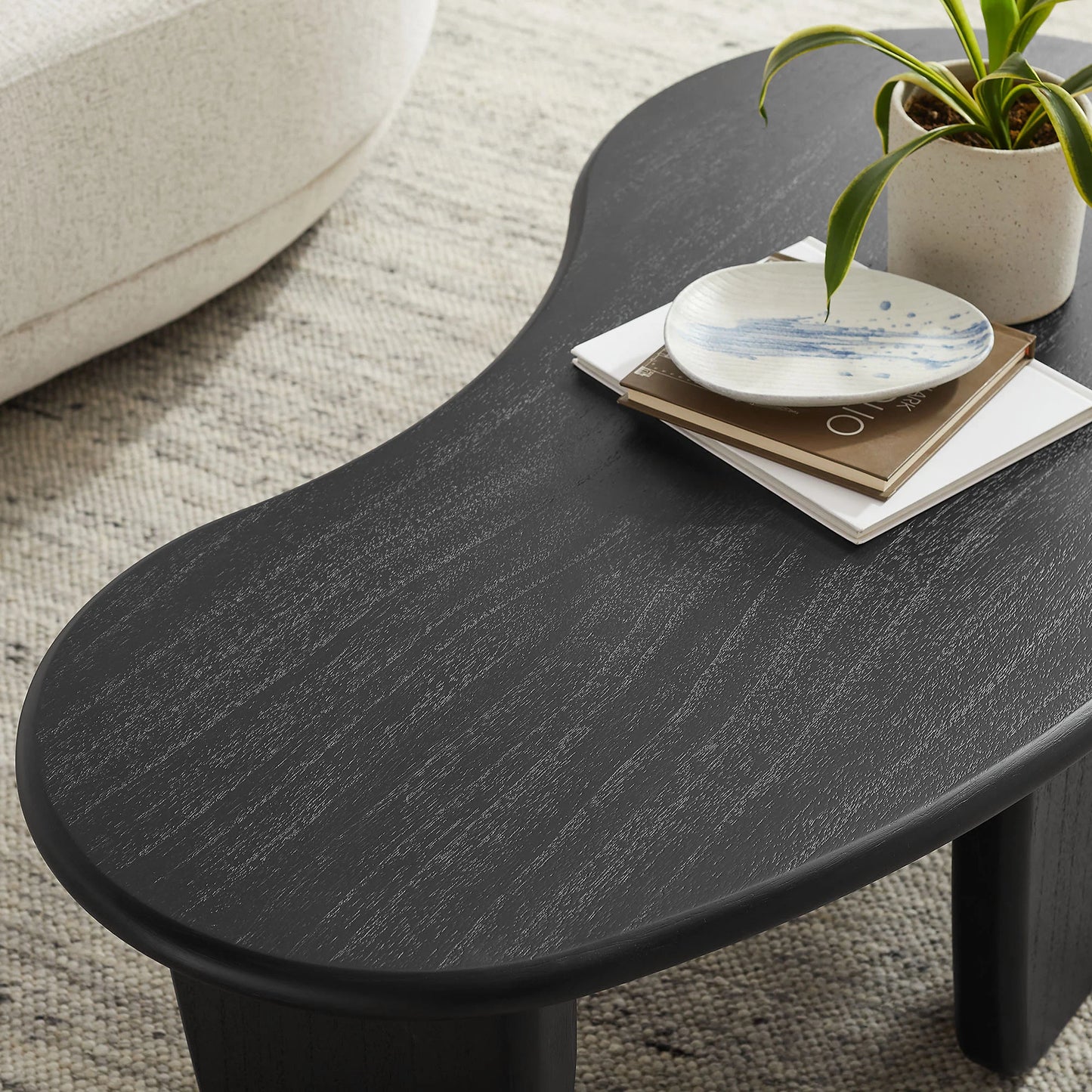 Vetra Kidney-Shaped Coffee Table – Modern Free-Form Accent Table