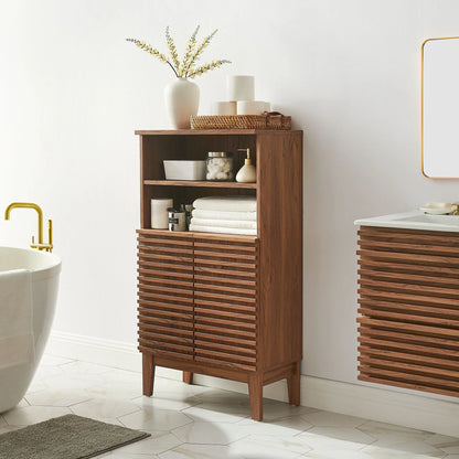 Render Freestanding Bathroom Storage Cabinet – Modern & Space-Saving Organizer