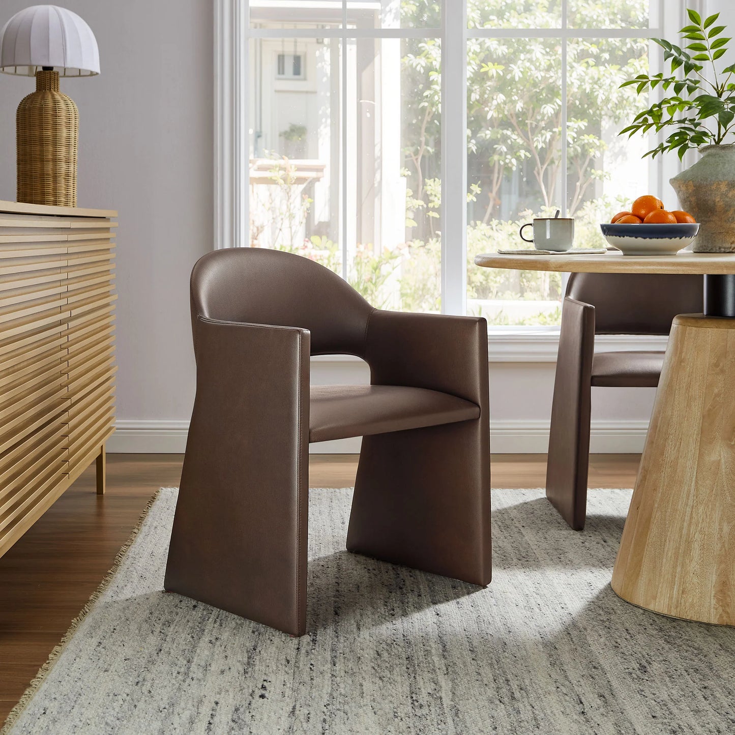 Talia Vegan Leather Dining Armchair – Stylish & Sustainable Seating