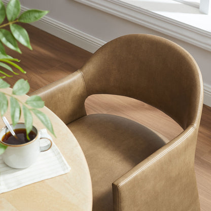 Talia Vegan Leather Dining Armchair – Stylish & Sustainable Seating