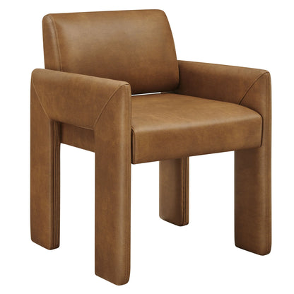 Daven Vegan Leather Dining Armchair – Modern Upholstered Seating with Arms