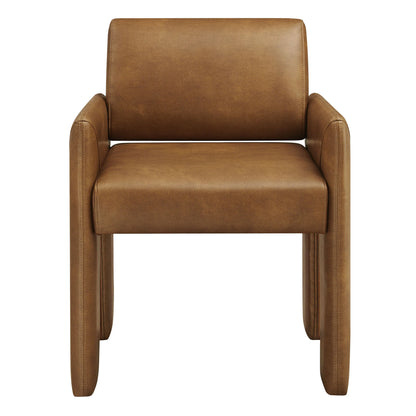 Daven Vegan Leather Dining Armchair – Modern Upholstered Seating with Arms