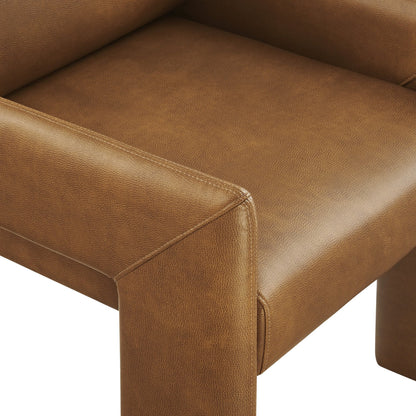 Daven Vegan Leather Dining Armchair – Modern Upholstered Seating with Arms