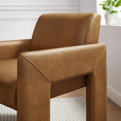 Daven Vegan Leather Dining Armchair – Modern Upholstered Seating with Arms