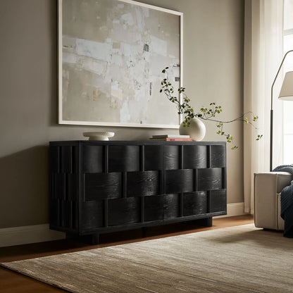 Foundry 71" Woven Design Buffet Storage Cabinet