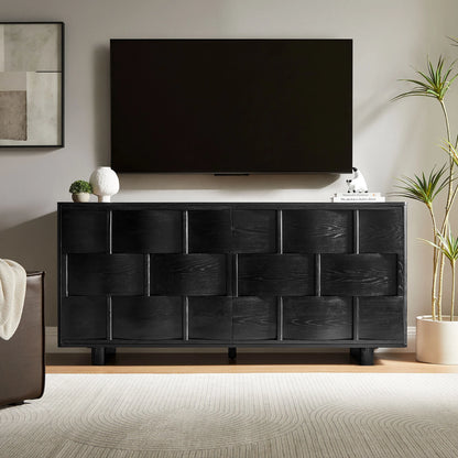 Foundry 71" Woven Design Buffet Storage Cabinet