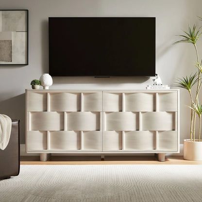 Foundry 71" Woven Design Buffet Storage Cabinet