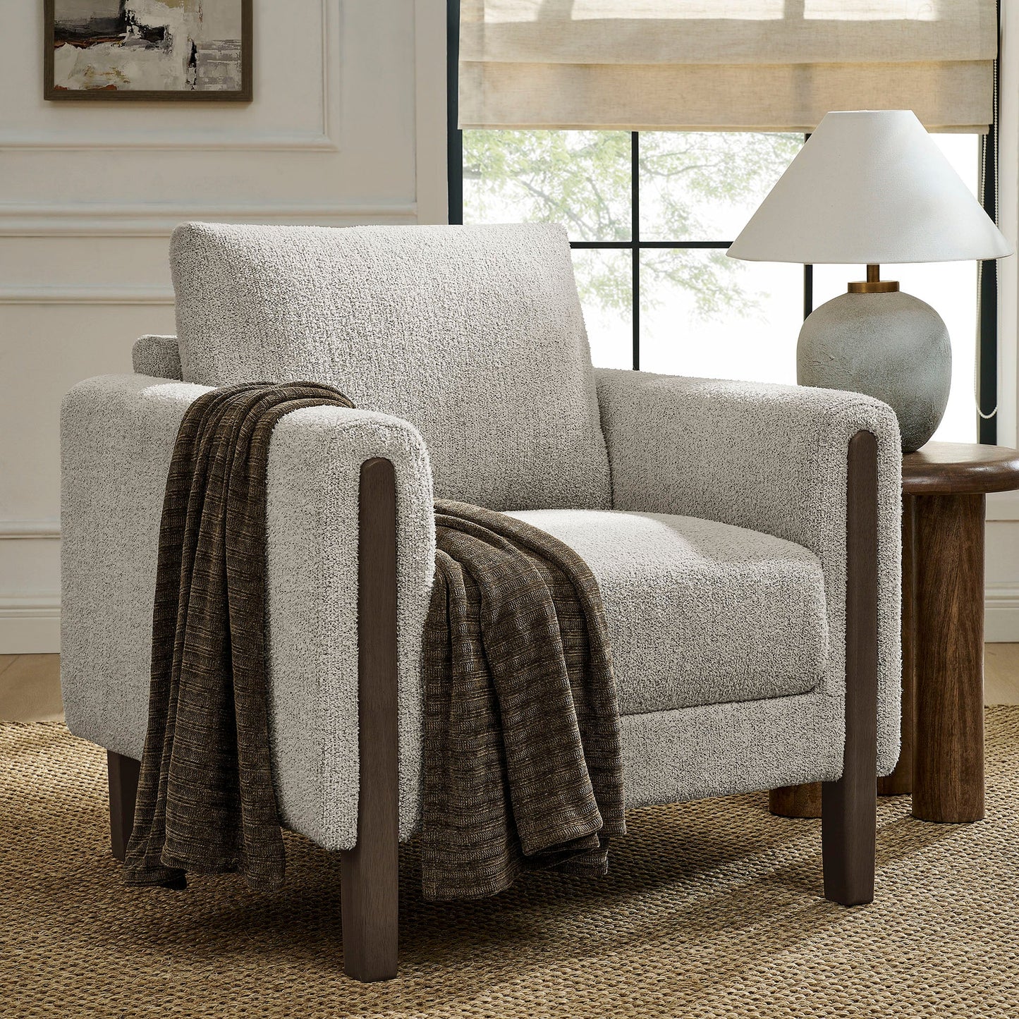 Hawken Boucle Fabric Accent Armchair