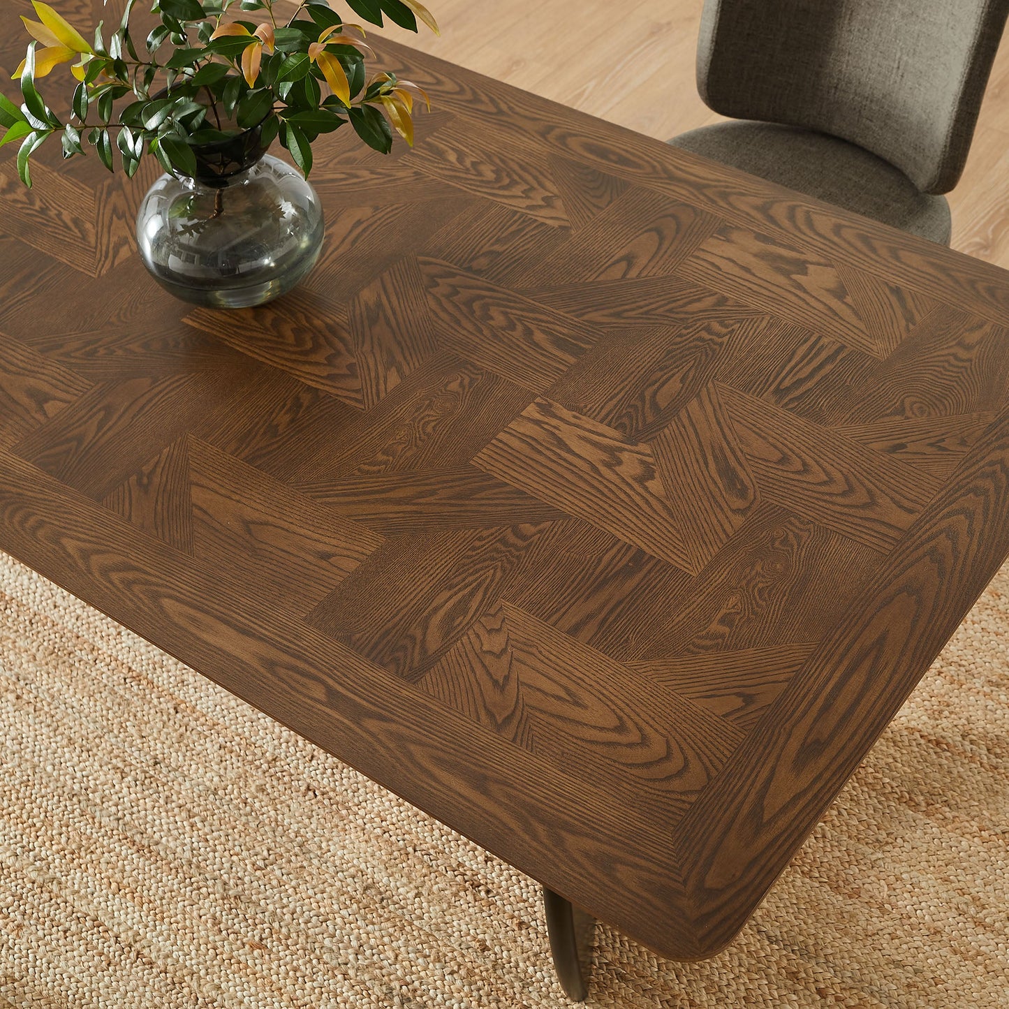Wrenly 94-Inch Dining Table in Walnut – Modern Rectangular Wood Table for 8 to 10 People