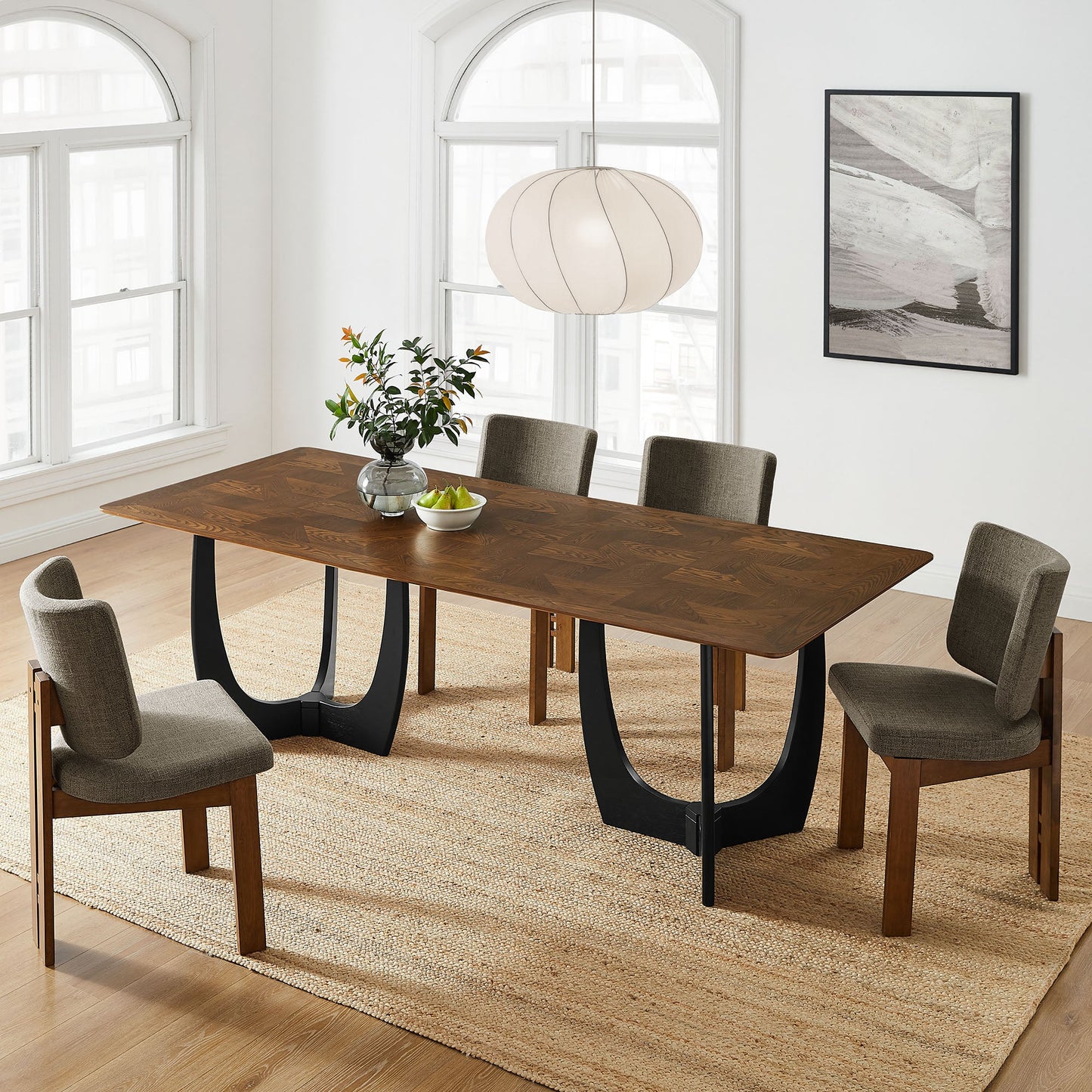 Wrenly 94-Inch Dining Table in Walnut – Modern Rectangular Wood Table for 8 to 10 People