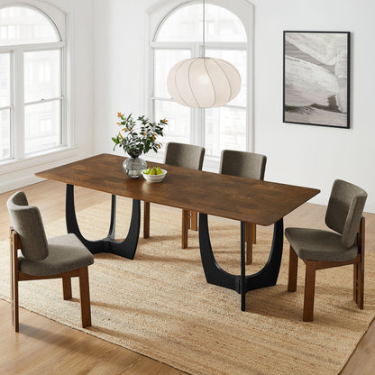 Wrenly 94-Inch Dining Table in Walnut – Modern Rectangular Wood Table for 8 to 10 People