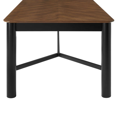 Ashlan 110-Inch Rectangular Dining Table in Walnut – Extra-Long Modern Wood Table for 8–10 People
