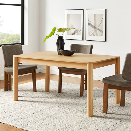 Alba Extendable Dining Table – Modern Wood Dining Table with Extension Leaf for 6–8 People