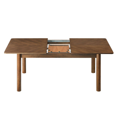 Alba Extendable Dining Table – Modern Wood Dining Table with Extension Leaf for 6–8 People