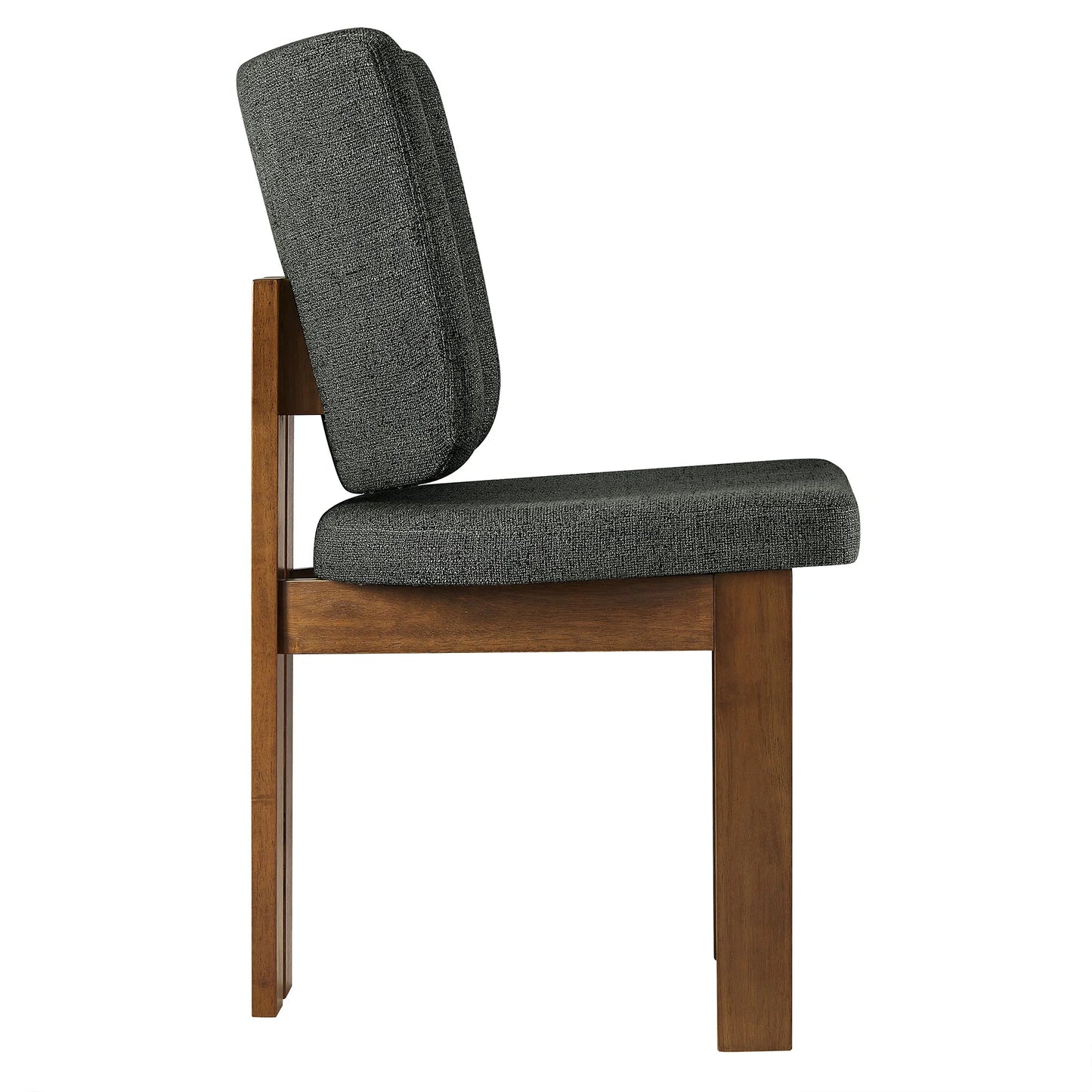Alba Armless Upholstered Dining Chairs – Set of 2 Modern Dining Room Chairs with Fabric Seats