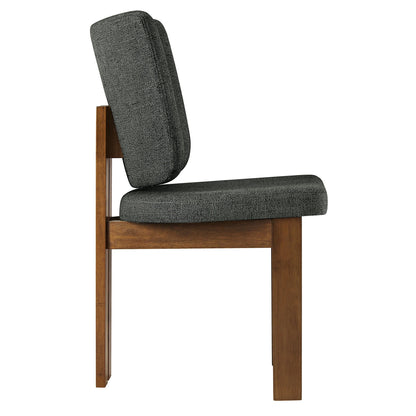 Alba Armless Upholstered Dining Chairs – Set of 2 Modern Dining Room Chairs with Fabric Seats